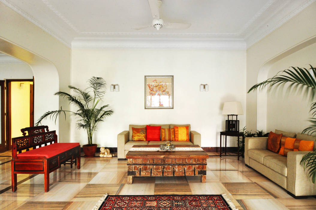 Residence at Carmichael Road, Dhruva Samal & Associates Dhruva Samal & Associates Livings de estilo colonial