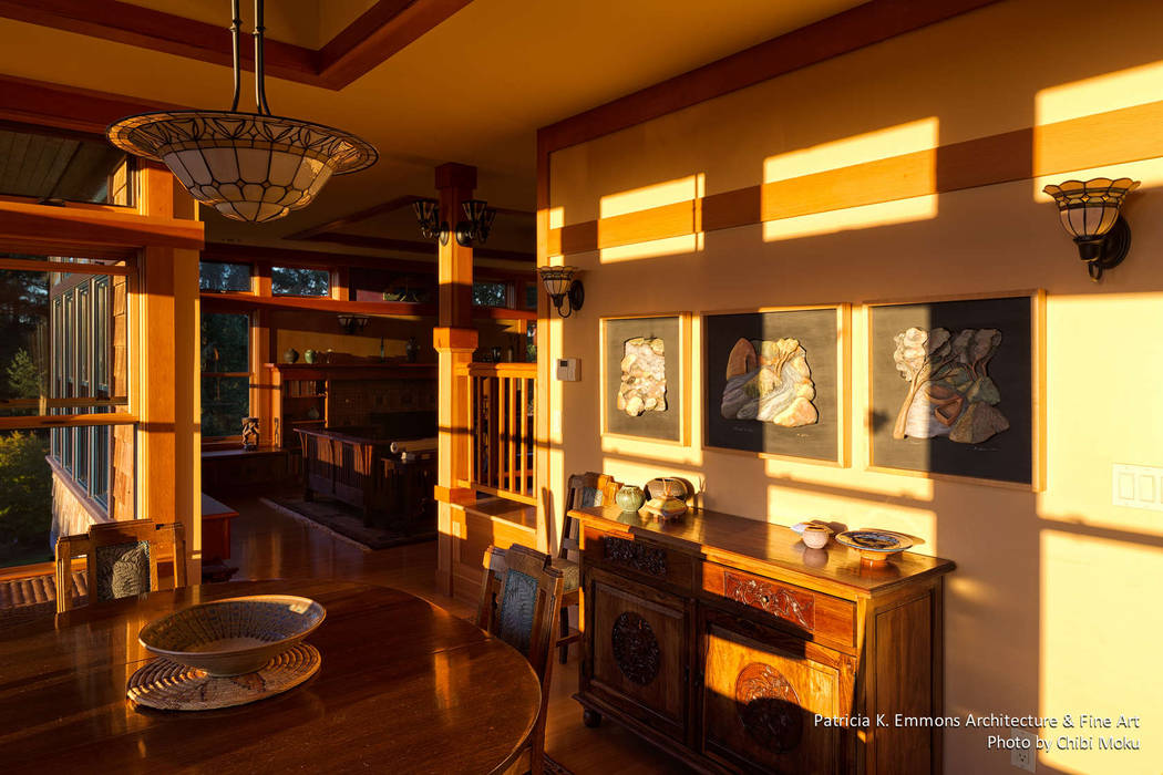 Patricia K Emmons | Rural Oregon Craftsman Home | Yamhill, OR, Chibi Moku Architectural Films Chibi Moku Architectural Films Modern dining room Wood Wood effect