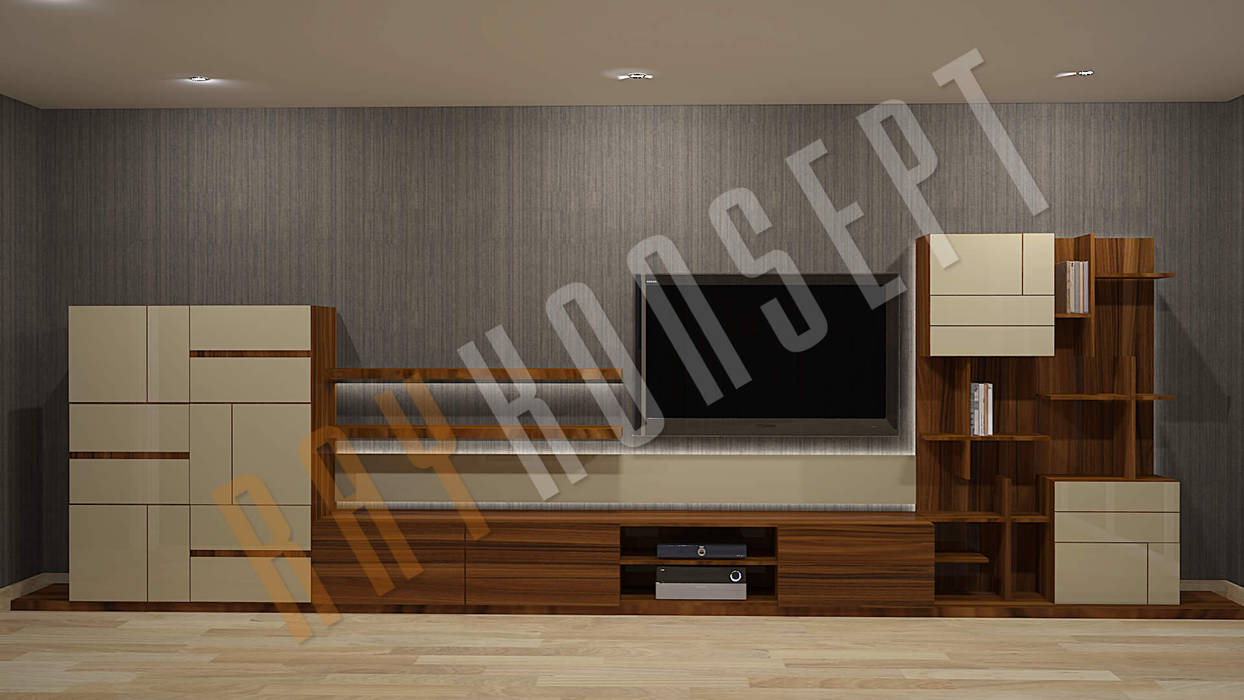 TV Ünitesi Modelleri, RayKonsept RayKonsept Ruang Keluarga Modern TV stands & cabinets