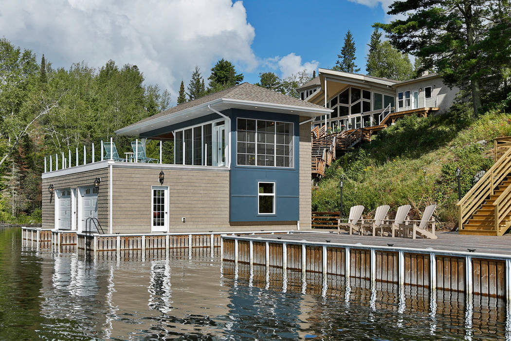Lake of the woods Boat house Unit 7 Architecture 現代房屋設計點子、靈感 & 圖片