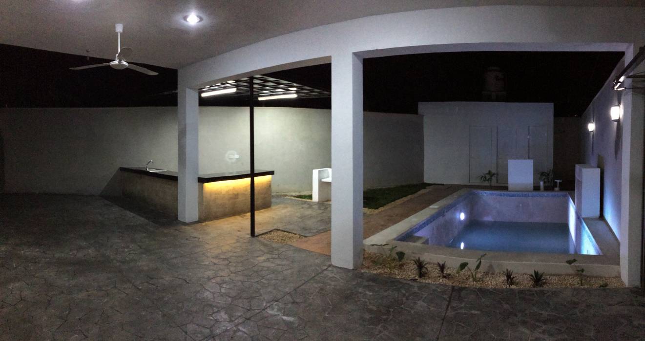 Vista nocturna Constructora Asvial - Desarrollador Inmobiliario Piscinas Piedra