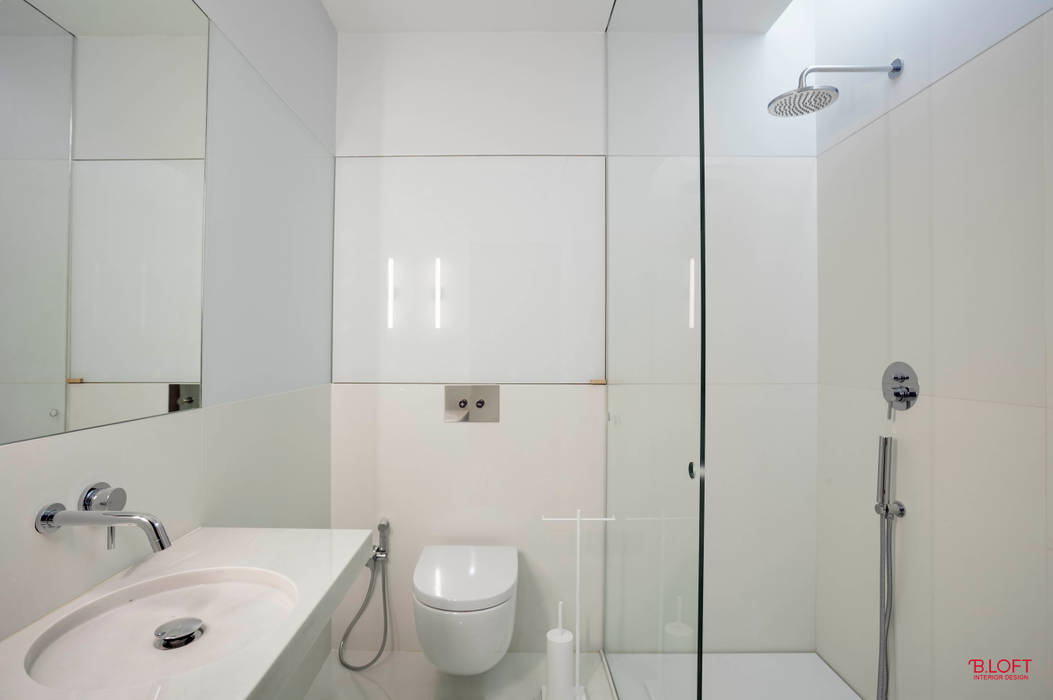 Vista frontal wc B.loft Casas de banho minimalistas