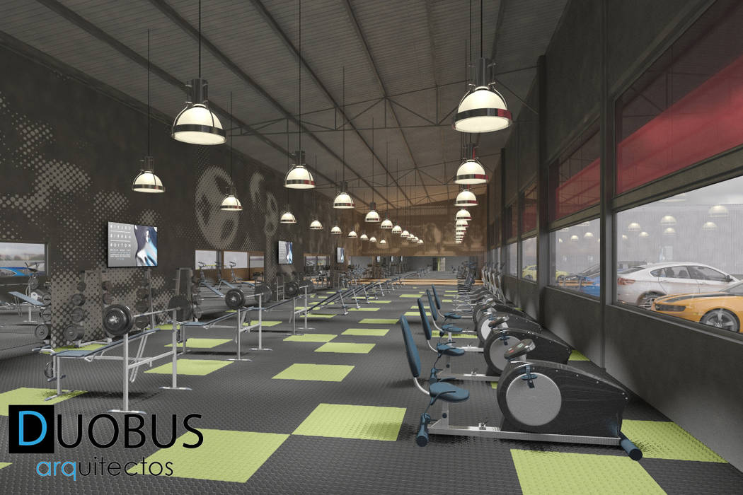 GYM I.B., DUOBUS M + L arquitectos DUOBUS M + L arquitectos Modern Fitness Odası