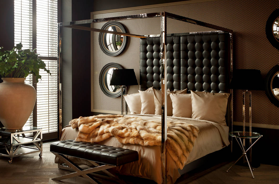 Recámaras, Conexo. Conexo. Modern Yatak Odası Deri Gri Yataklar & Yatak Başları