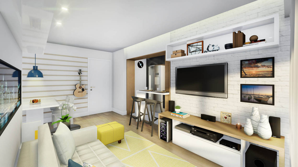 Estudo para apartamento na Barra da Tijuca, JS Interiores JS Interiores Living room