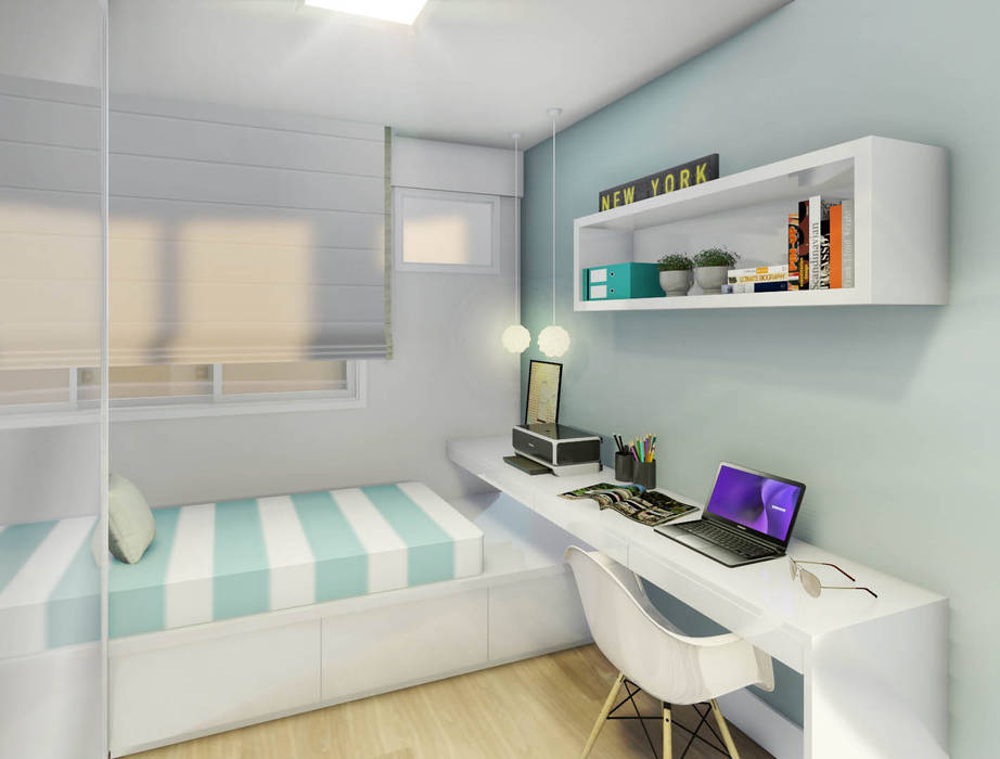 Estudo para apartamento na Barra da Tijuca, JS Interiores JS Interiores غرفة نوم