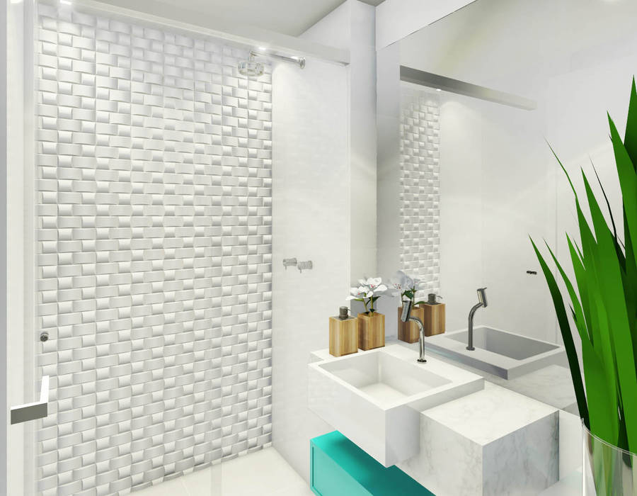 Estudo para apartamento na Barra da Tijuca, JS Interiores JS Interiores Modern style bathrooms