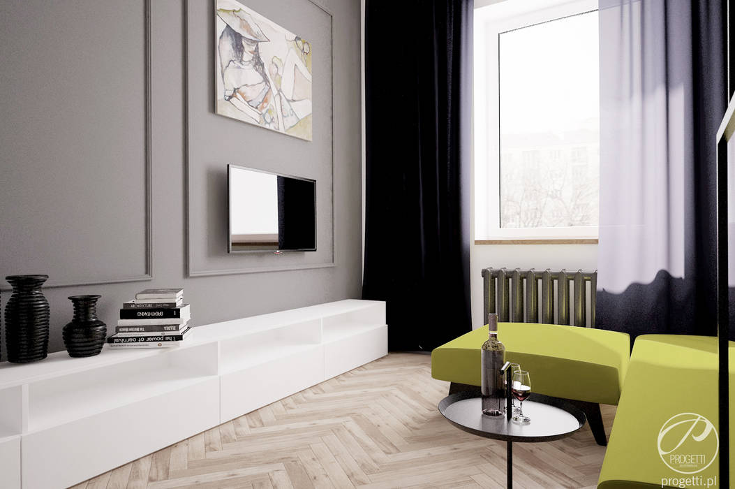 Mieszkanie w klimatycznej kamienicy, Progetti Architektura Progetti Architektura Modern living room