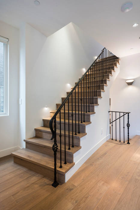 Staircase Alice D'Andrea Design Modern Corridor, Hallway and Staircase Engineered Wood Transparent moden design,modern house,staircase,wood staircase,engineered wood,step light,modern