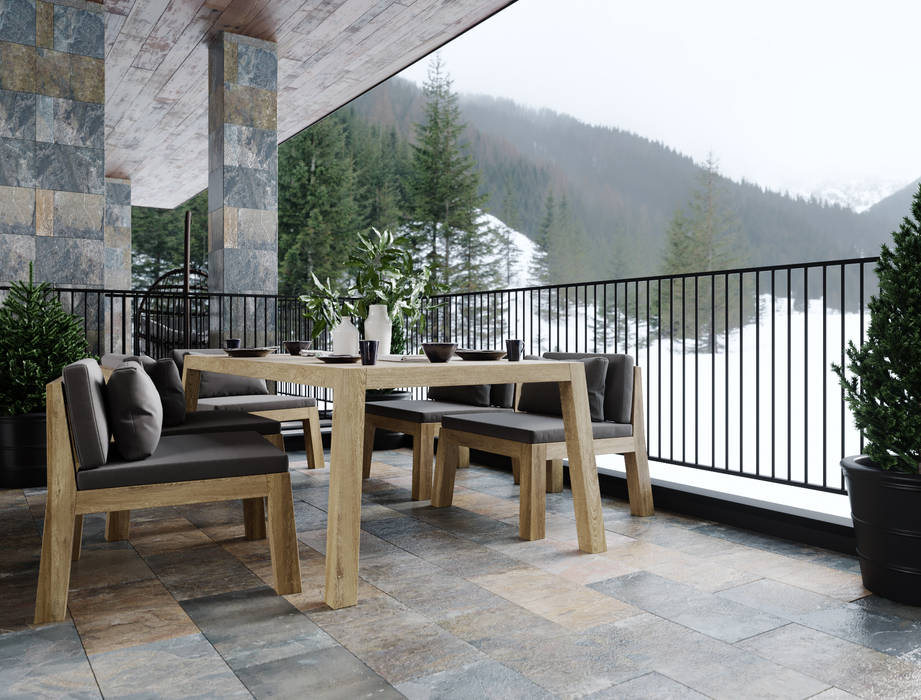 homify Ausgefallener Balkon, Veranda & Terrasse