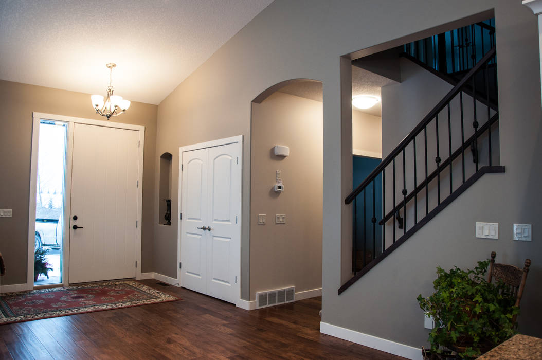 Main Floor Entranceway Drafting Your Design Country style corridor, hallway& stairs