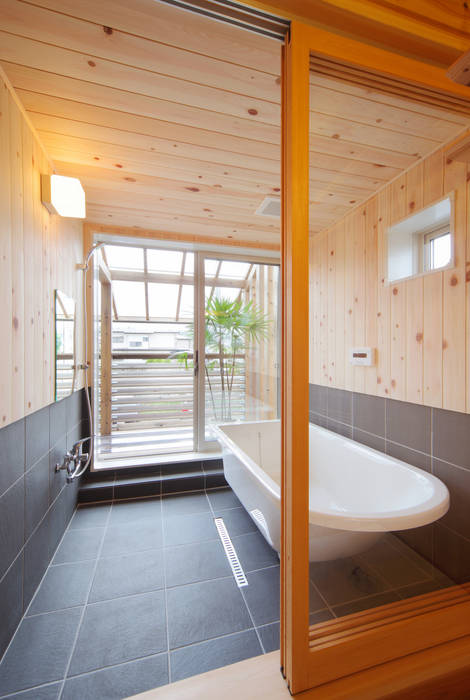 メリットも多い２階の浴室 株式会社 建築工房零 オリジナルな スパ 木 木目調