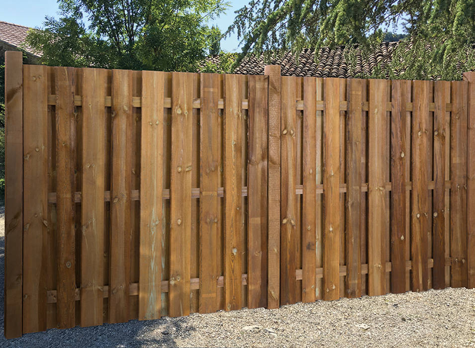 Rustiko, Vertikus und Torre - Sichtschutzzäune im günstigen Preissegment, Braun & Würfele - Holz im Garten Braun & Würfele - Holz im Garten Rustykalny ogród Drewno O efekcie drewna