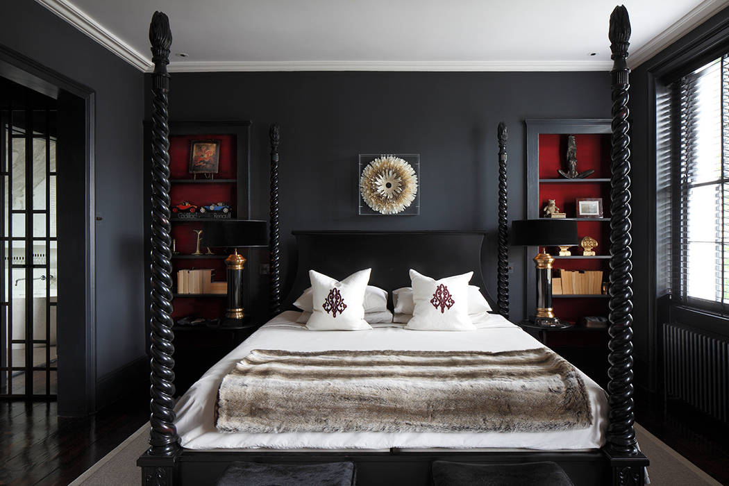 Bedroom MN Design Phòng ngủ phong cách kinh điển black,bedroom,interior designer,interior design,london,classic,contemporary,Beds & headboards