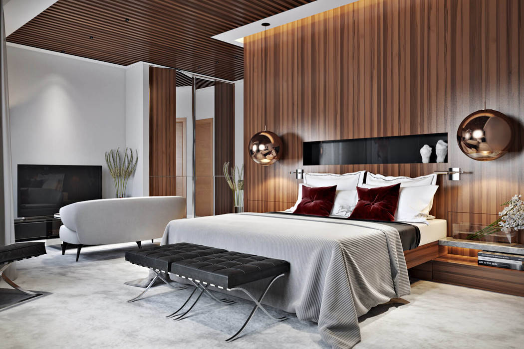 Style and clever zoning, ArchiCGI ArchiCGI Classic style bedroom Wood Wood effect
