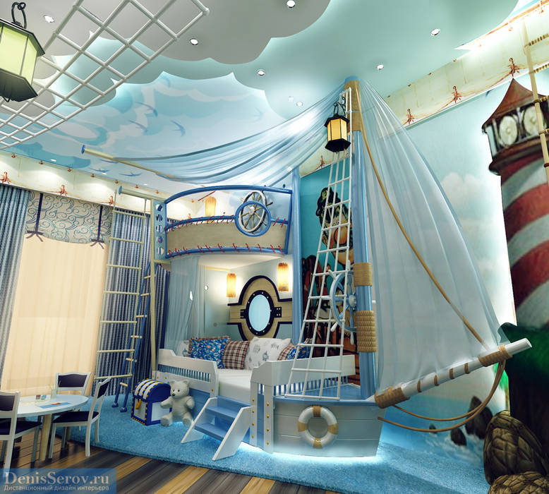 Детская комната для мальчика 18.2 кв. м Студия интерьера Дениса Серова Детские комната в эклектичном стиле