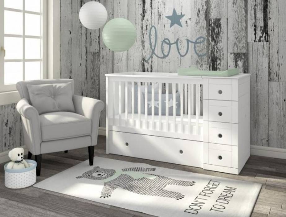 3 in 1 Cot bed homify Bebek odası Ahşap Ahşap rengi