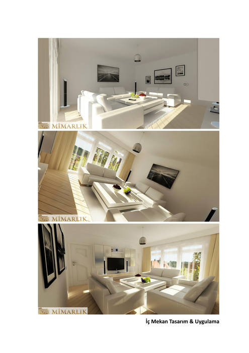 Konut Yaşam Alanı Tasarımı Roma Mimarlık Modern Oturma Odası Ahşap Ahşap rengi konut,iç mekan,tasarım,interior,design,modern,white,wood,lighting,Kanepe & Koltuklar