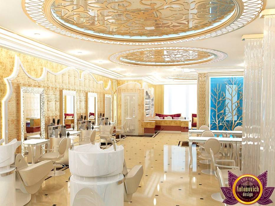 Luxurious beauty salon interior of Katrina Antonovich , Luxury Antonovich Design Luxury Antonovich Design مساحات تجارية عيادات طبية
