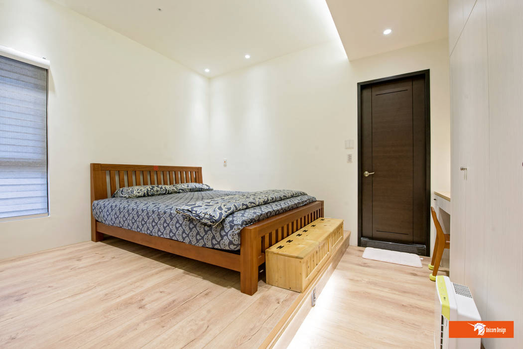 高雄 鼓山 悅龍 25坪 新成屋, Unicorn Design Unicorn Design ห้องนอนขนาดเล็ก