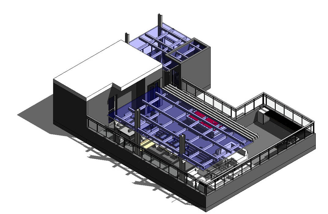 Modela 3d Revit 2016 pre Imprtado- Terraza CDMX Arqos Arquitectos Balcones y terrazas modernos Hierro/Acero