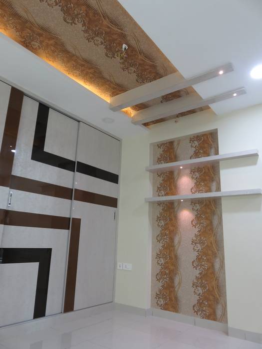 False Ceiling Bed Backdrop In Guest Bedroom Modern Style