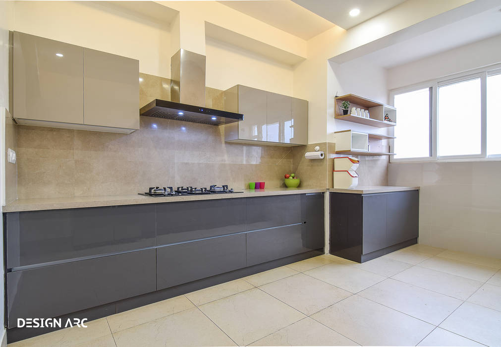 Apartment Interior Design Bangalore 4BHK, Design Arc Interiors Interior Design Company Design Arc Interiors Interior Design Company Cocinas de estilo moderno Contrachapado