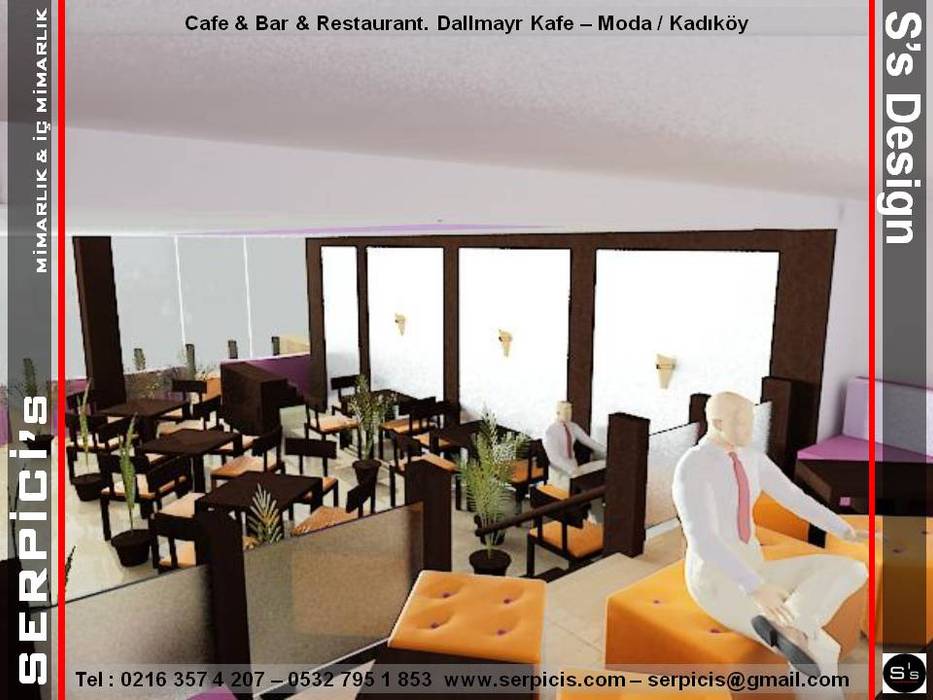 KAFE BAR RESTAURANT PROJELERİ - SERPİCİ's MİMARLIK ve İÇ MİMARLIK – S's Desıgn SERPİCİ's Mimarlık ve İç Mimarlık Architecture and INTERIOR DESIGN Ticari alanlar Ahşap Ahşap rengi dallmayr,kafe,kadıköy,moda,serpici's,iç,mimarlık,bar,restaurant,proje,tasarım,uygulama,Yeme & İçme