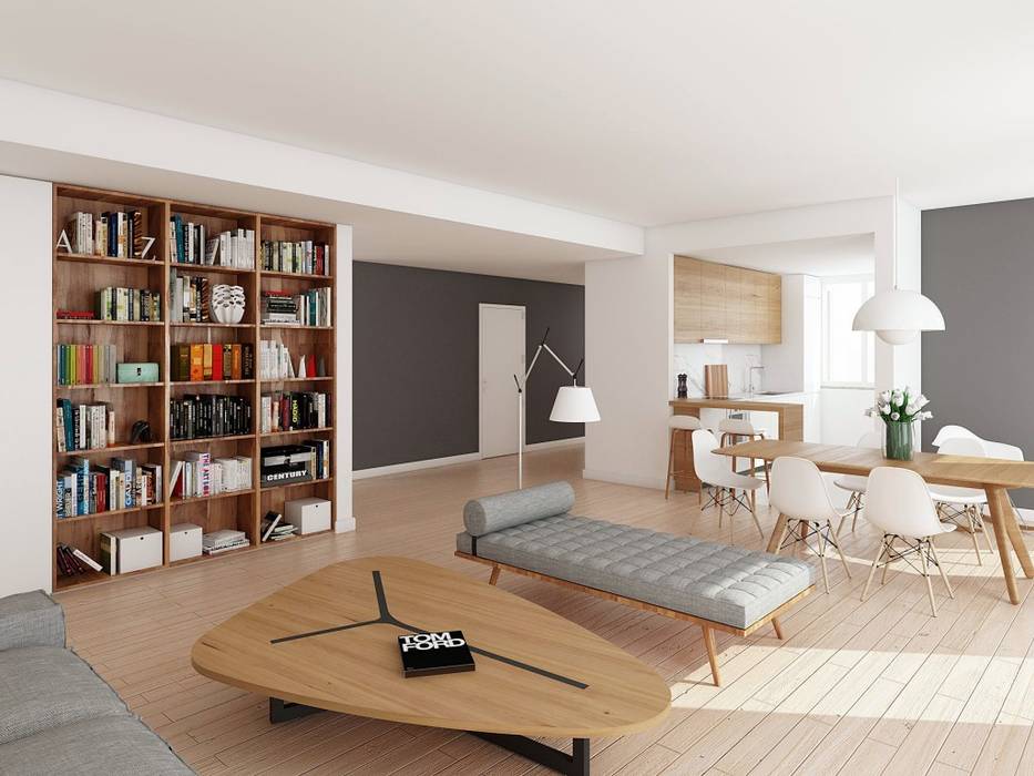 APARTAMENTO - T3 DUPLEX - ESTRELA EU LISBOA Salas de estar modernas sala de estar