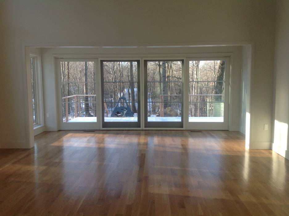 view through the living room to outside JMKA architects Media room