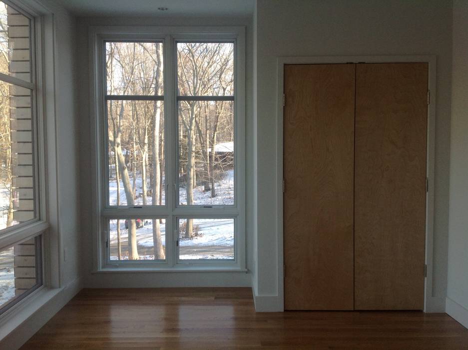 view from cantilevered bedroom JMKA architects Modern style bedroom Glass