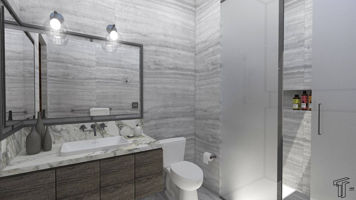 RP, TAMEN arquitectura TAMEN arquitectura Modern style bathrooms