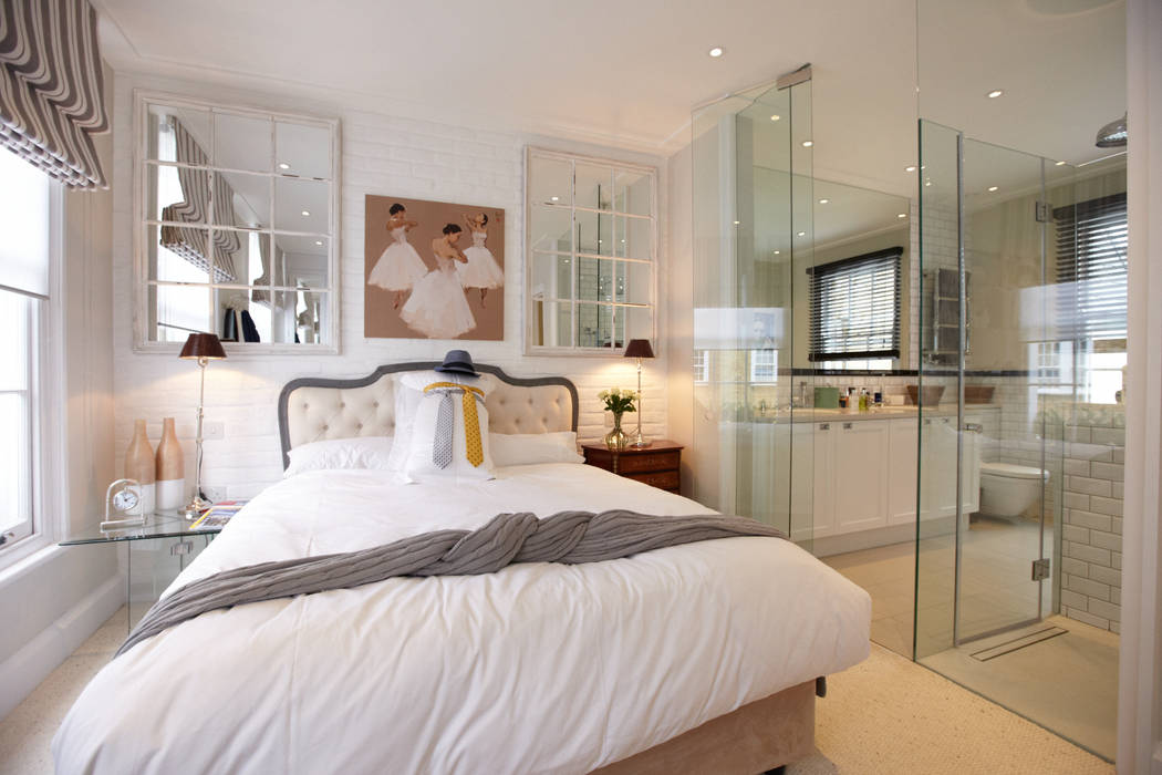 Modern colonial London home, Kim h nieu Interior Design Kim h nieu Interior Design Kamar Tidur Gaya Kolonial