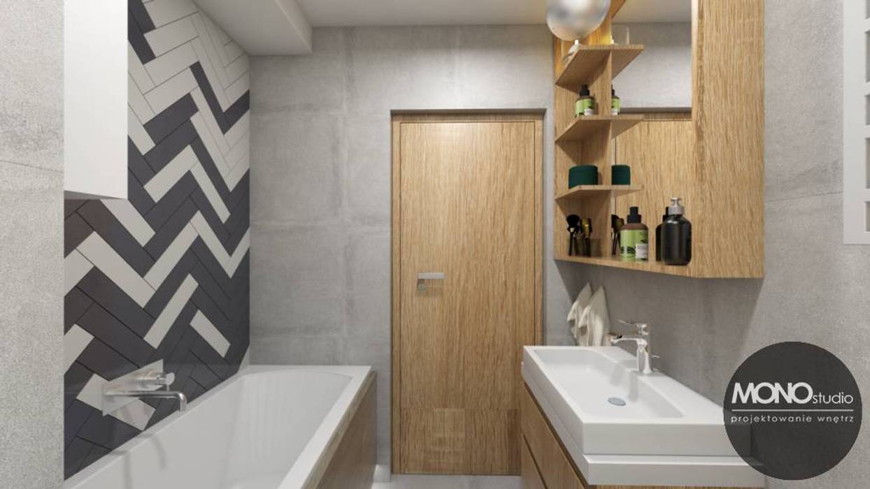 Mieszkanie stanowiące połączenie różnych stylów z charakterystycznymi niebieskimi dodatkami, MONOstudio MONOstudio Eclectic style bathroom