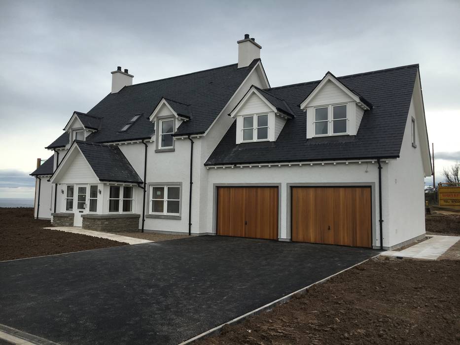 Plot 4, The Views, Gallaton, Stonehaven, Aberdeenshire, Roundhouse Architecture Ltd Roundhouse Architecture Ltd Modern Houses new build,white exterior,double garage