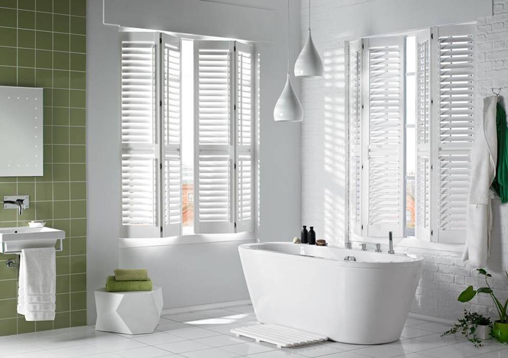 Lifetime vinyl shutters in a bathroom: bathroom by thomas sanderson ...