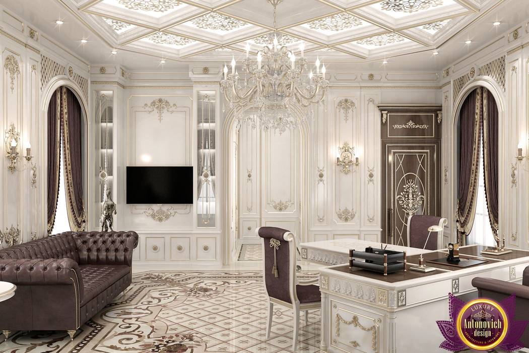 ​Office interior design of Katrina Antonovich, Luxury Antonovich Design Luxury Antonovich Design Study/office