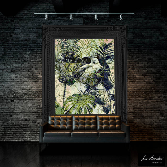 Exotic -Variation Framed- Wallpaper La Aurelia Paredes y pisos de estilo industrial Papel tapiz