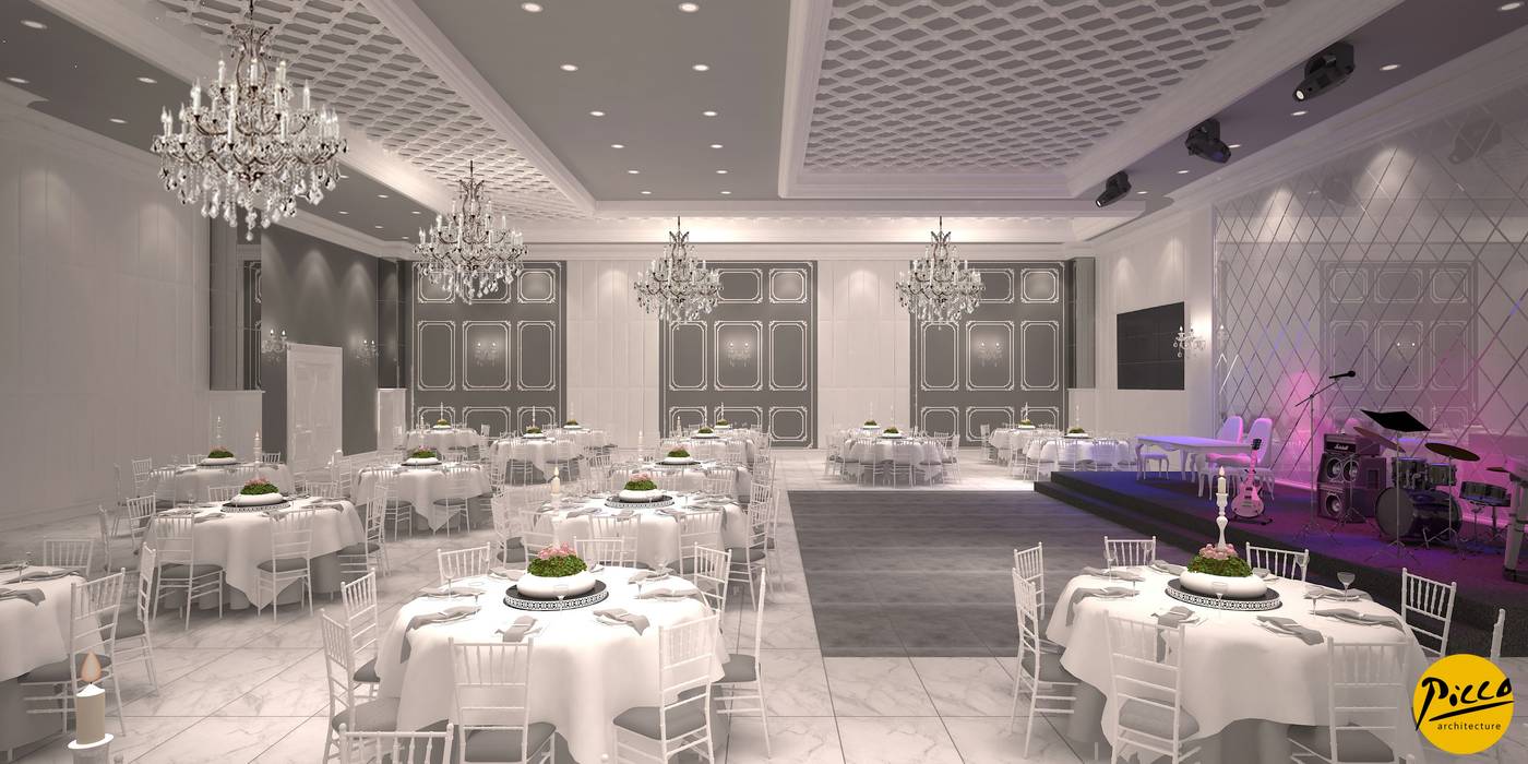 Serenat Wedding Hall , Pıcco Desıgn & Archıtecture Pıcco Desıgn & Archıtecture Commercial spaces Event venues