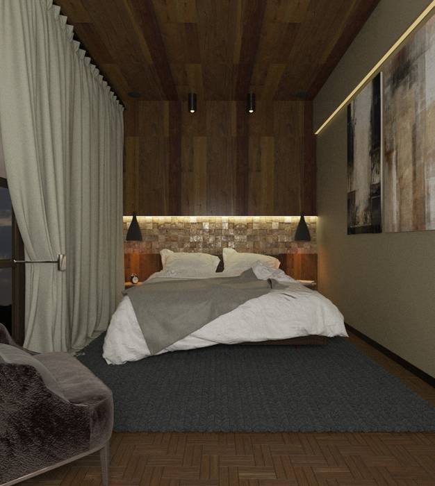 homify Modern style bedroom Wood Wood effect