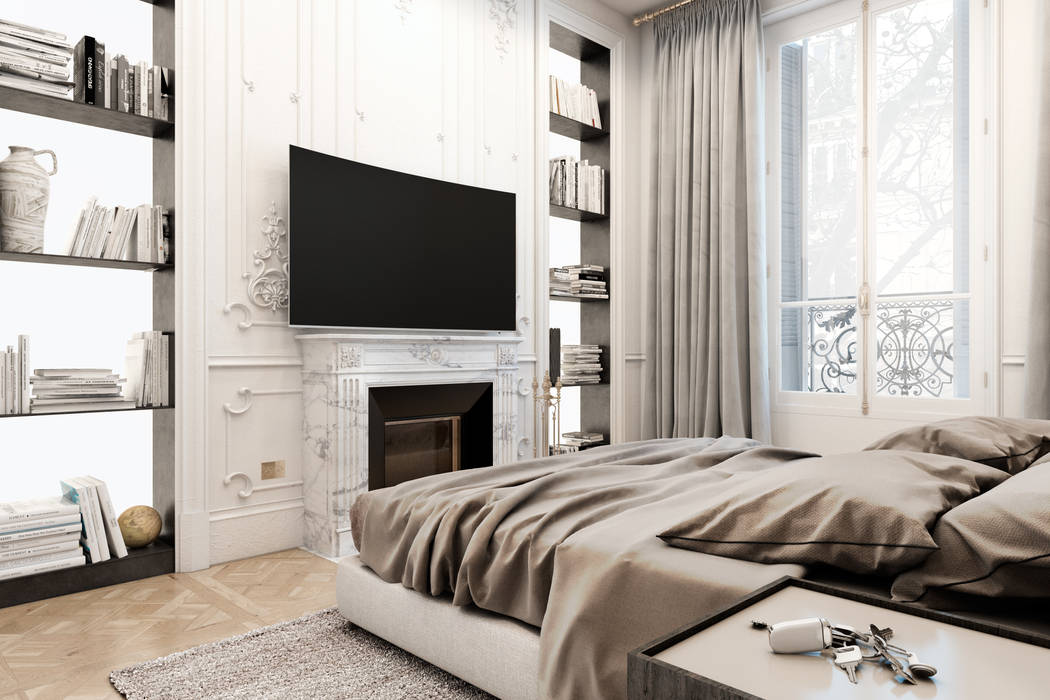 Exquisite flat in Paris., Виталий Юров Виталий Юров Спальня в эклектичном стиле