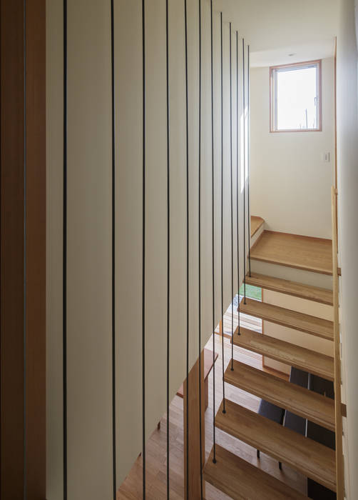 足利の住宅, カトウアーキテクトオフィス カトウアーキテクトオフィス Modern Corridor, Hallway and Staircase