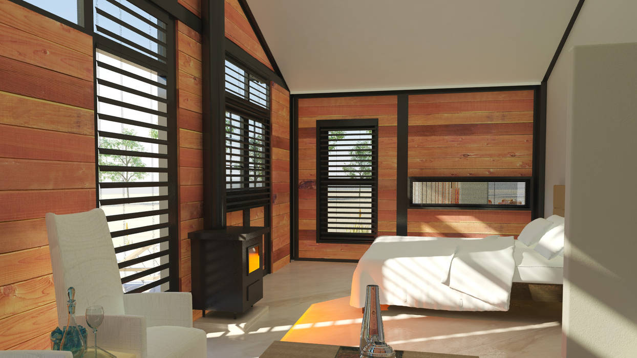 Steel Framed Home - bedroom Edge Design Studio Architects Modern style bedroom
