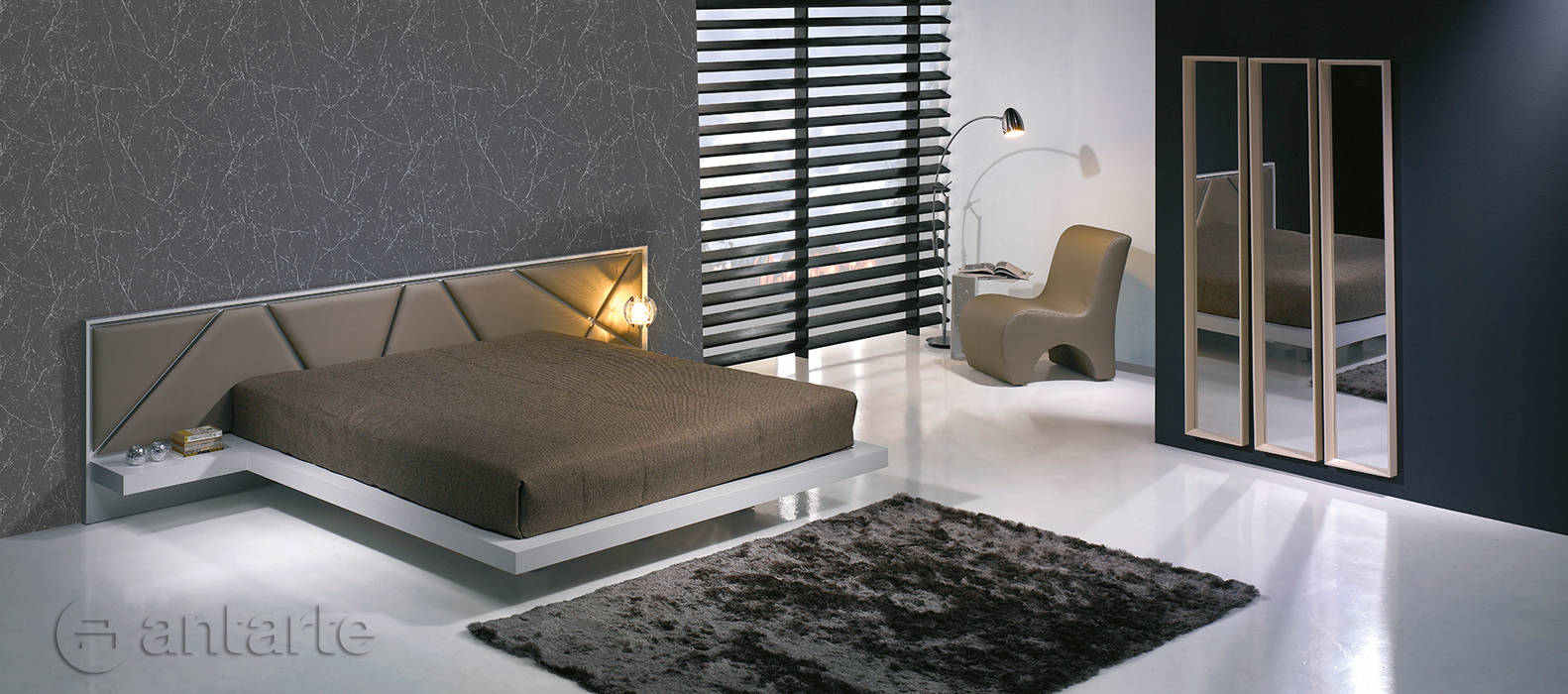 ANTARTE RecámarasCamas y cabeceras Tablero DM Blanco