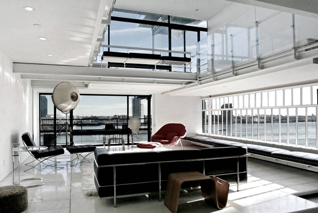 Living Room- Historic Preservation - Paul Rudolph Estate Joe Ginsberg Design 现代客厅設計點子、靈感 & 圖片