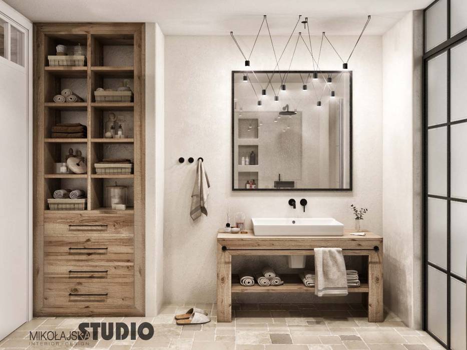 Exklusive Wohnung am Meer, MIKOLAJSKAstudio MIKOLAJSKAstudio Modern bathroom