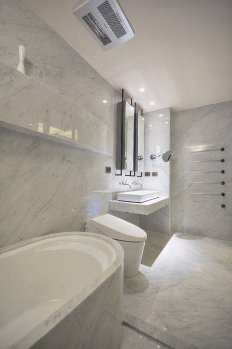 內湖 御和園 邱宅, 直譯空間設計有限公司 直譯空間設計有限公司 Modern bathroom Marble