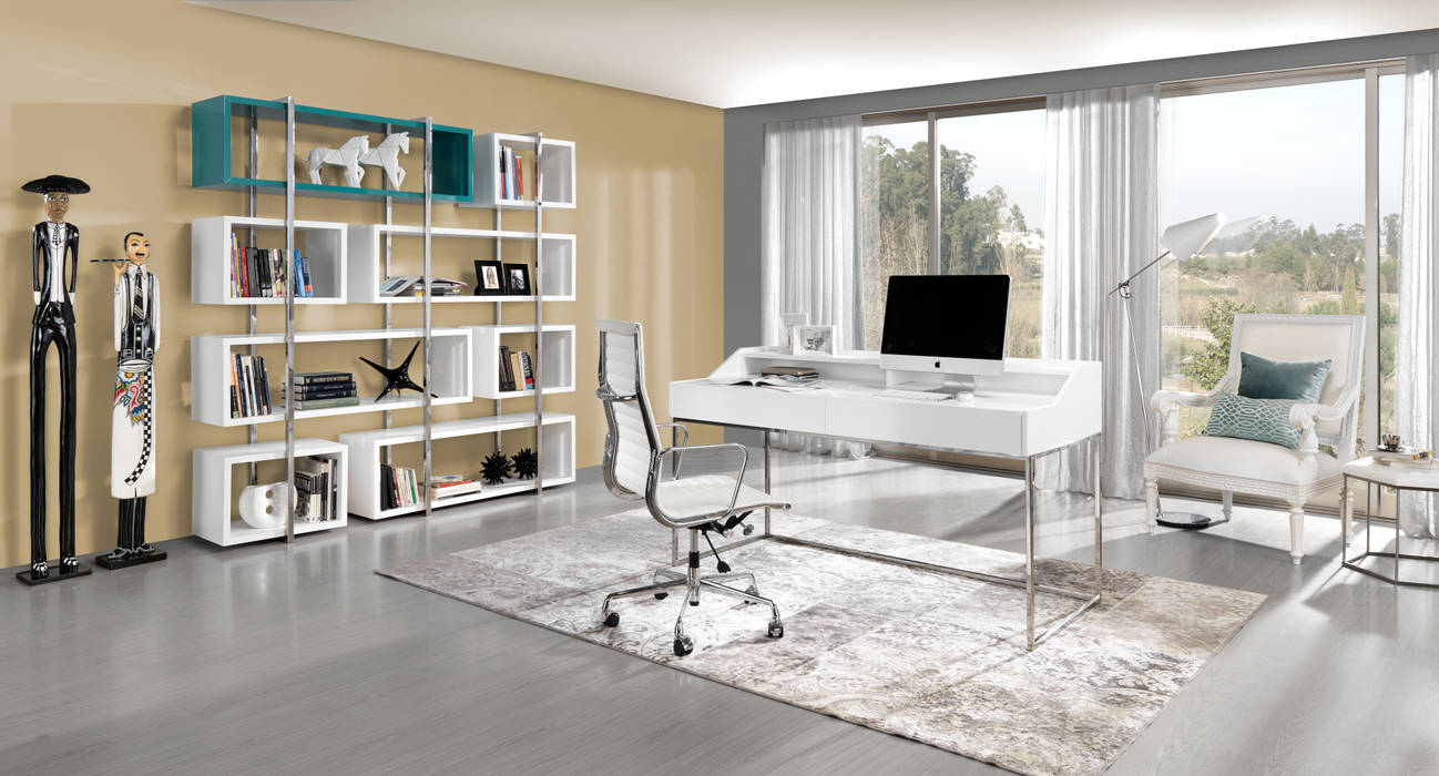 Ambiente Edge by Laskasas, Laskasas Laskasas Escritórios modernos mesas de escritório,escritório em casa,cadeiras de escritório