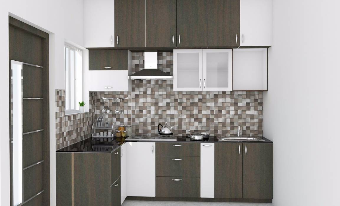 Modular Kitchen , ServiceBELL Solutions PVT Ltd ServiceBELL Solutions PVT Ltd Dapur Modern Kayu Lapis Cabinets & shelves