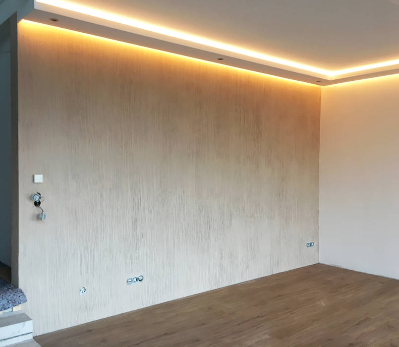 Wandgestaltung/ Oberflächengestaltung, FARBCOMPANY FARBCOMPANY غرفة المعيشة خشب Wood effect